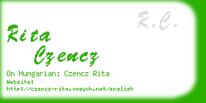 rita czencz business card